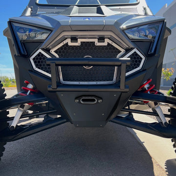 Polaris RZR Pro R/Pro S/Turbo R Double Tube Front Bumper with Winch Mount Installed
