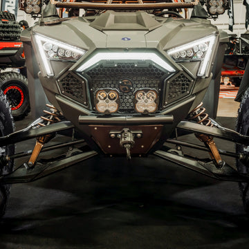 Polaris RZR Pro R/Pro S/Turbo R Single Tube Front Bumper with Winch Mount Installed