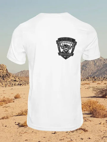 TULE FABWORKS WHITE WITH BLACK LOGO SHIRT