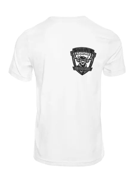 TULE FABWORKS WHITE WITH BLACK LOGO SHIRT