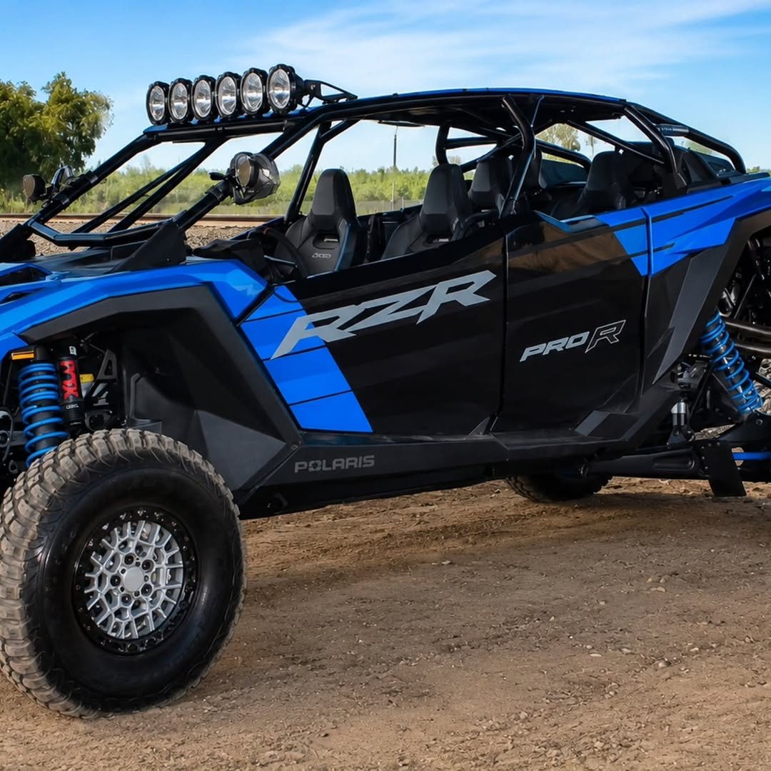 Blue Polaris RZR Pro R Low Boy custom cage side profile