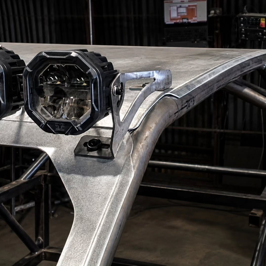 Custom UTV light bar tab fabrication detail