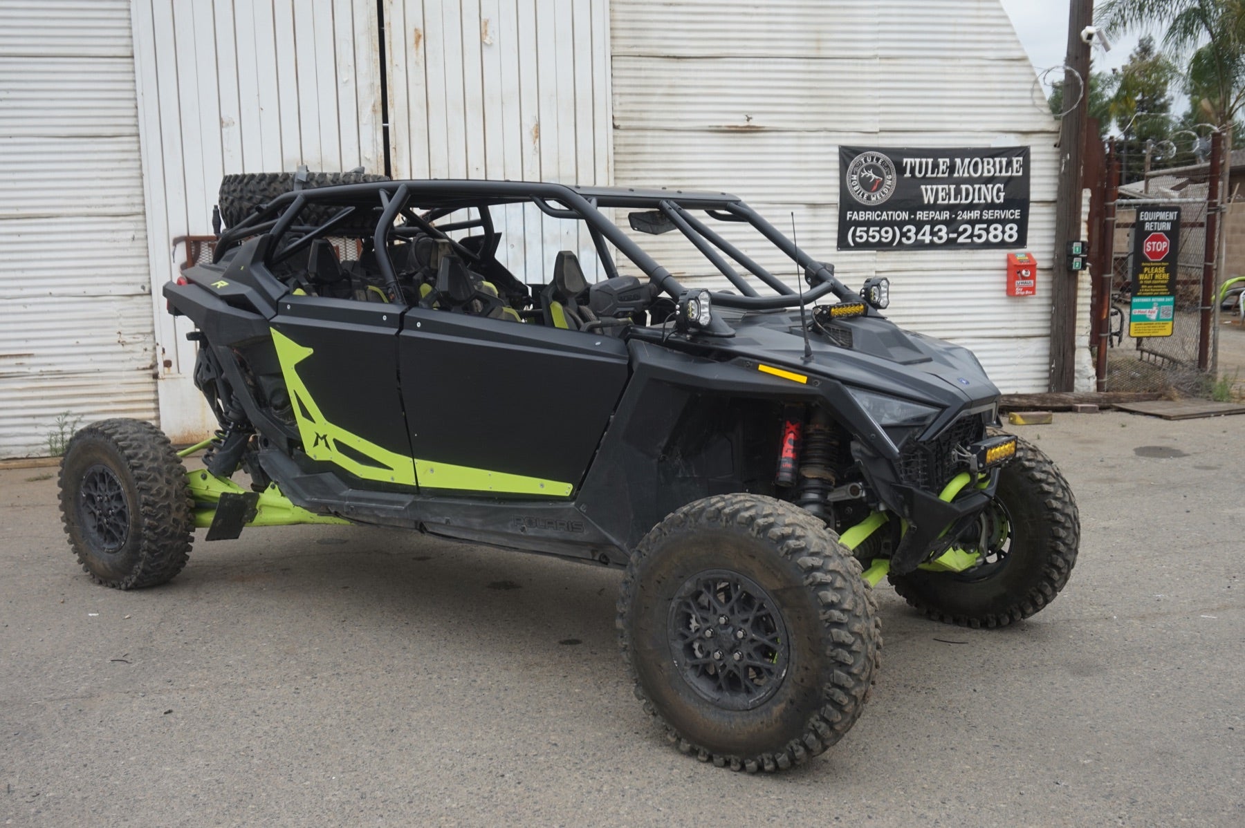 Polaris RZR Pro R custom cage build in Tule Fab Works shop